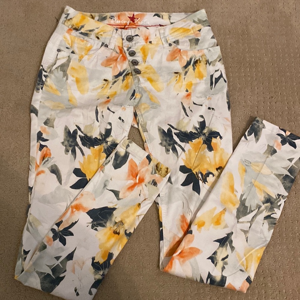 Buena Vista Malibu Floral Skinny Jeans